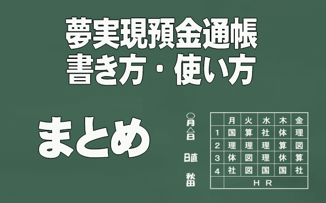 夢実現預金通帳まとめイメージ画像