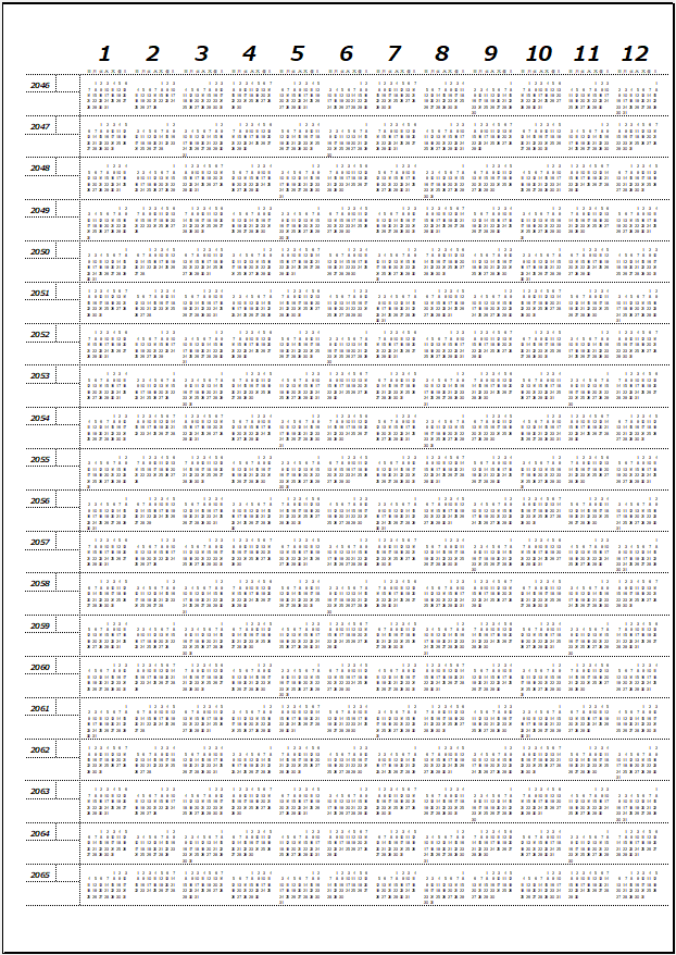2026年版夢実現40年カレンダー後半イメージ画像