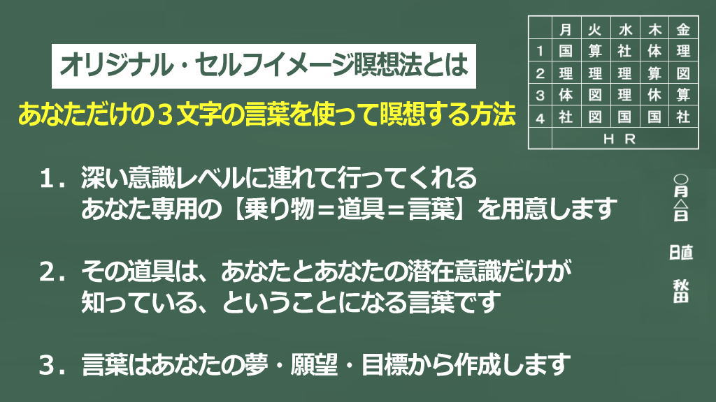 オリジナル・セルフイメージ瞑想法の概要イメージ画像