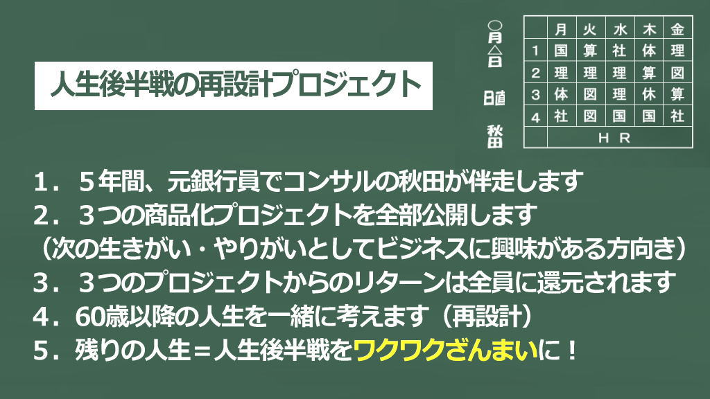 人生後半戦の再設計プロジェクトのイメージ画像